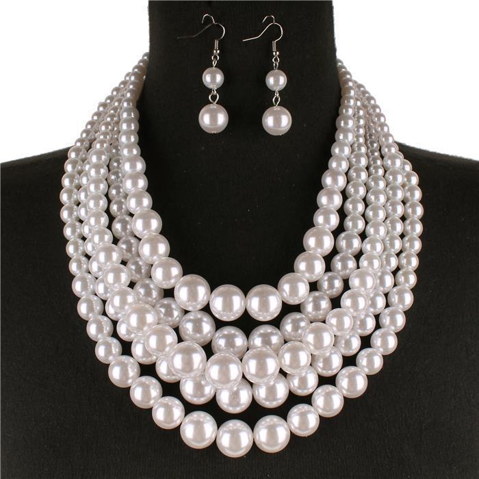 Layered Pearl Necklace Set – Focused Fashions